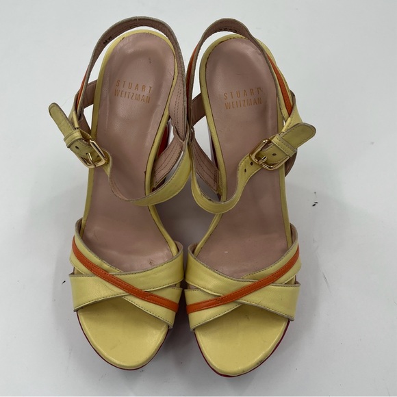 Stuart Weitzman Color block Cutout Block heeled Wedges - Size 7.5 - Picture 13 of 15